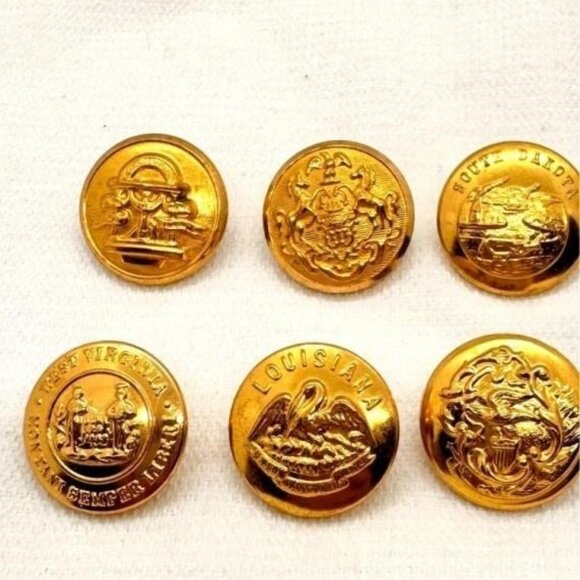 Qty 12 USA State Seal Buttons 1700's/1800's - Picture 3 of 3